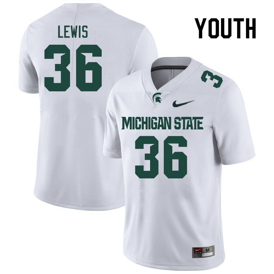 Youth #36 Brandon Lewis Michigan State Spartans College Football Jerseys Stitched Sale-White